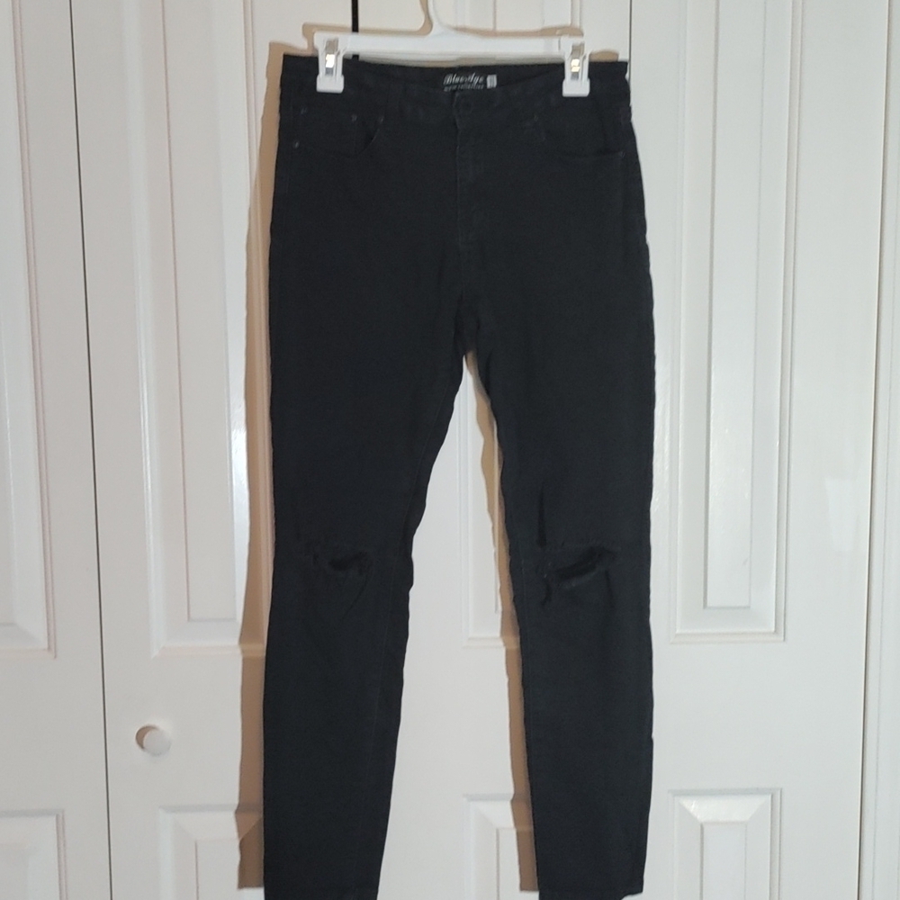 Blue Age Denim black destructed jeans size 11 leggings jeggings